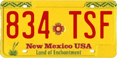 NM license plate 834TSF