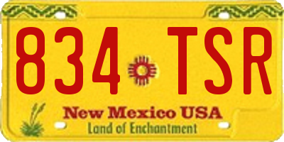 NM license plate 834TSR
