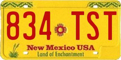 NM license plate 834TST