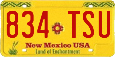 NM license plate 834TSU