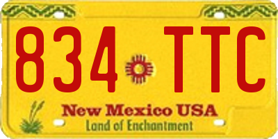 NM license plate 834TTC
