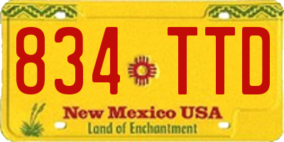 NM license plate 834TTD