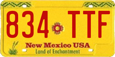 NM license plate 834TTF