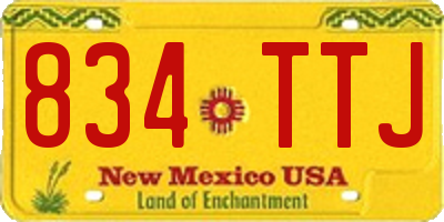 NM license plate 834TTJ