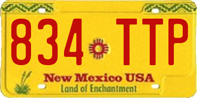 NM license plate 834TTP