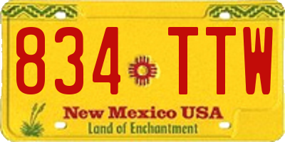 NM license plate 834TTW