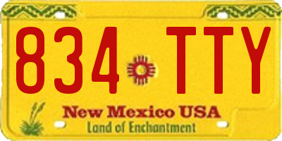 NM license plate 834TTY