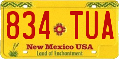 NM license plate 834TUA