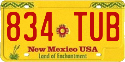NM license plate 834TUB