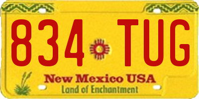 NM license plate 834TUG
