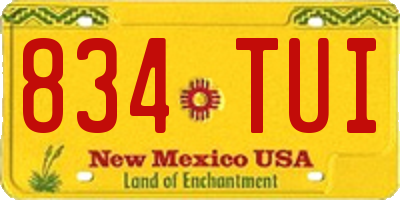 NM license plate 834TUI