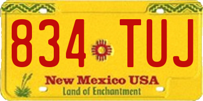 NM license plate 834TUJ