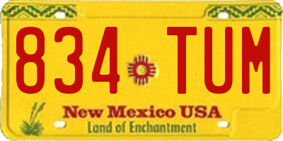 NM license plate 834TUM