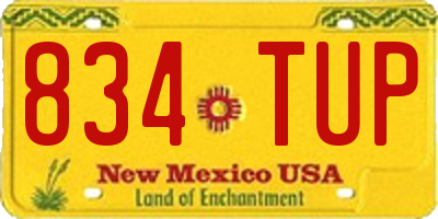 NM license plate 834TUP