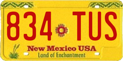 NM license plate 834TUS
