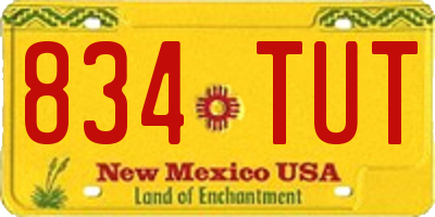 NM license plate 834TUT