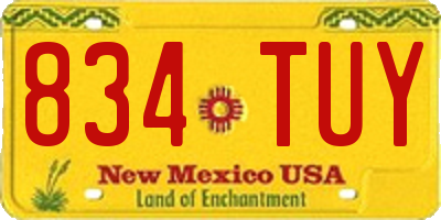 NM license plate 834TUY