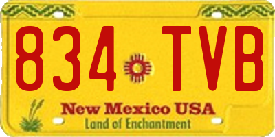 NM license plate 834TVB