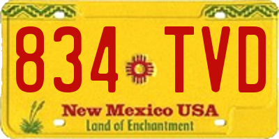 NM license plate 834TVD