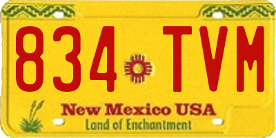 NM license plate 834TVM