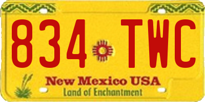NM license plate 834TWC