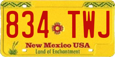 NM license plate 834TWJ