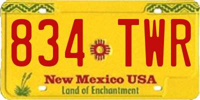 NM license plate 834TWR