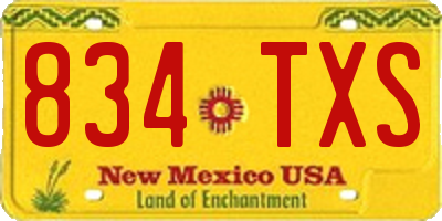 NM license plate 834TXS