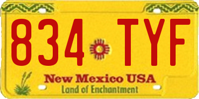 NM license plate 834TYF