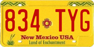 NM license plate 834TYG