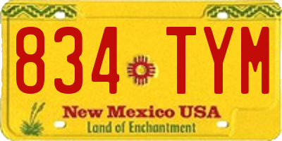 NM license plate 834TYM