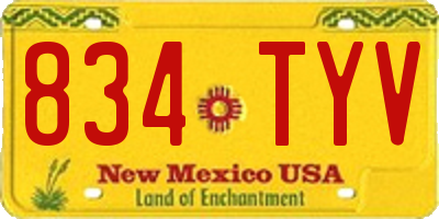 NM license plate 834TYV