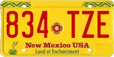 NM license plate 834TZE