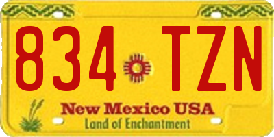 NM license plate 834TZN