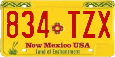 NM license plate 834TZX