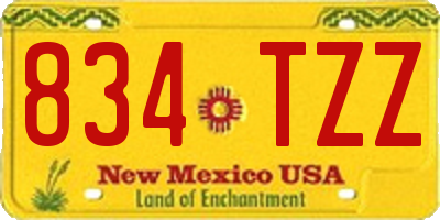 NM license plate 834TZZ