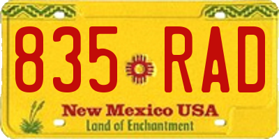 NM license plate 835RAD