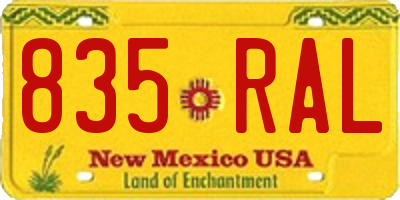 NM license plate 835RAL