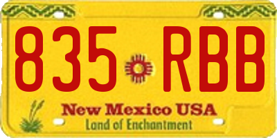 NM license plate 835RBB