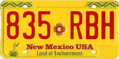 NM license plate 835RBH
