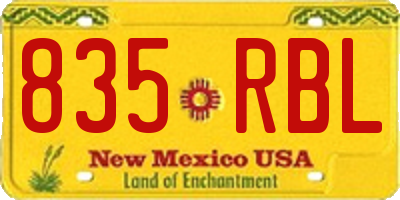 NM license plate 835RBL