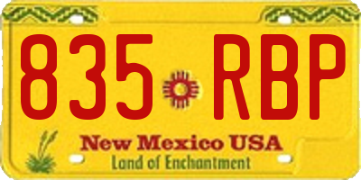 NM license plate 835RBP