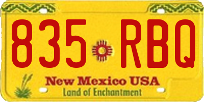 NM license plate 835RBQ