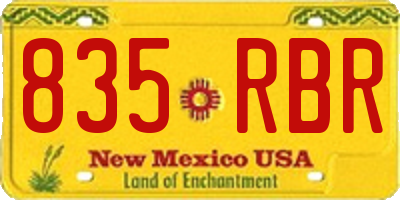 NM license plate 835RBR