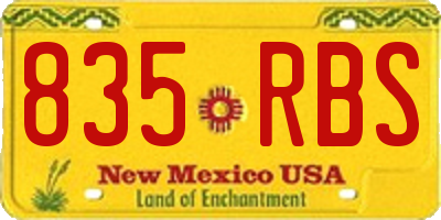 NM license plate 835RBS