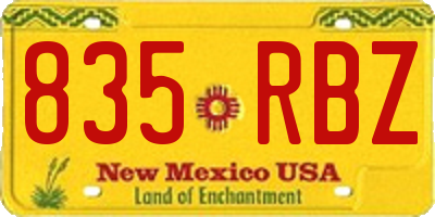 NM license plate 835RBZ