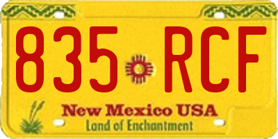 NM license plate 835RCF
