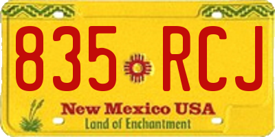 NM license plate 835RCJ