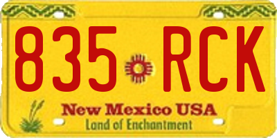 NM license plate 835RCK