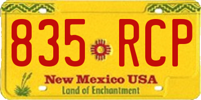 NM license plate 835RCP